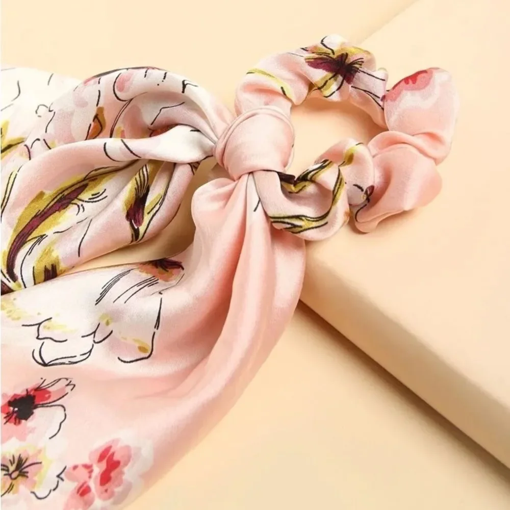 Floral Pink Hair Scarf K78